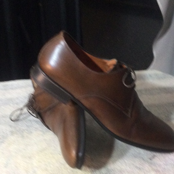 Santoni Elegant Brown Leather Derbys main image 5